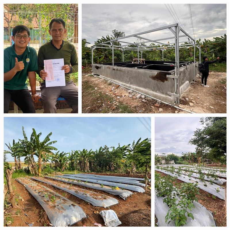Bantuan peningkatan infrastruktur Pertanian dan Perikanan di Desa Wanajaya di Jalur Transmisi
